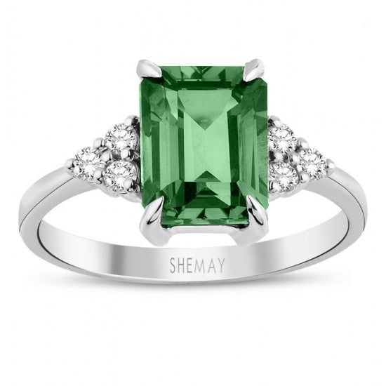 Пръстен с диаманти и смарагд 2.85 карата