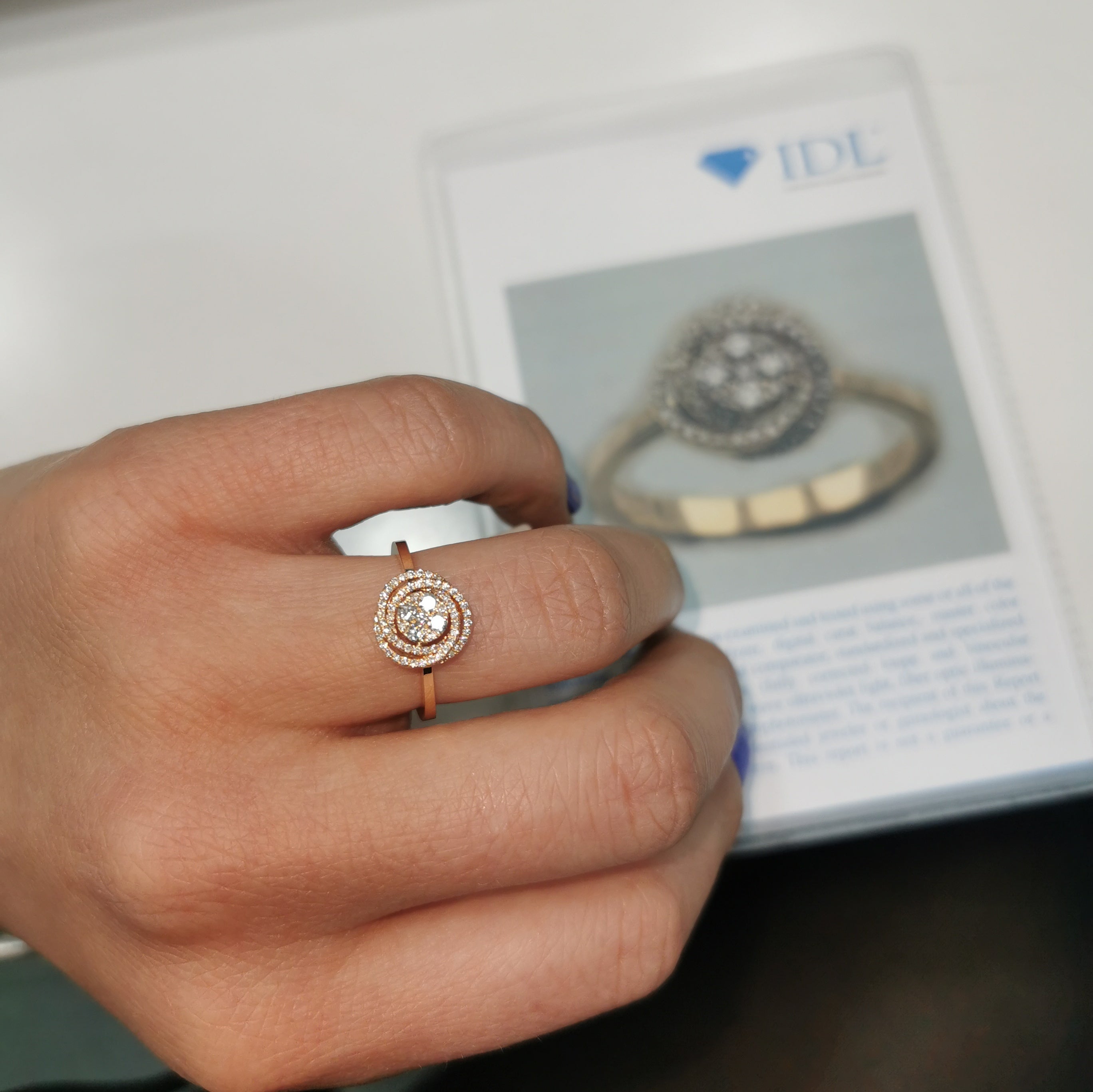 Диамантен пръстен розово злато 0.29 карата