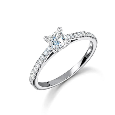 Пръстен с диамант Princess cut 0.50 карата 