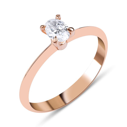 Диамантен пръстен розово злато 0.33 карата