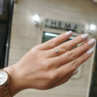 Пръстен жълто и бяло злато 0.28 карата