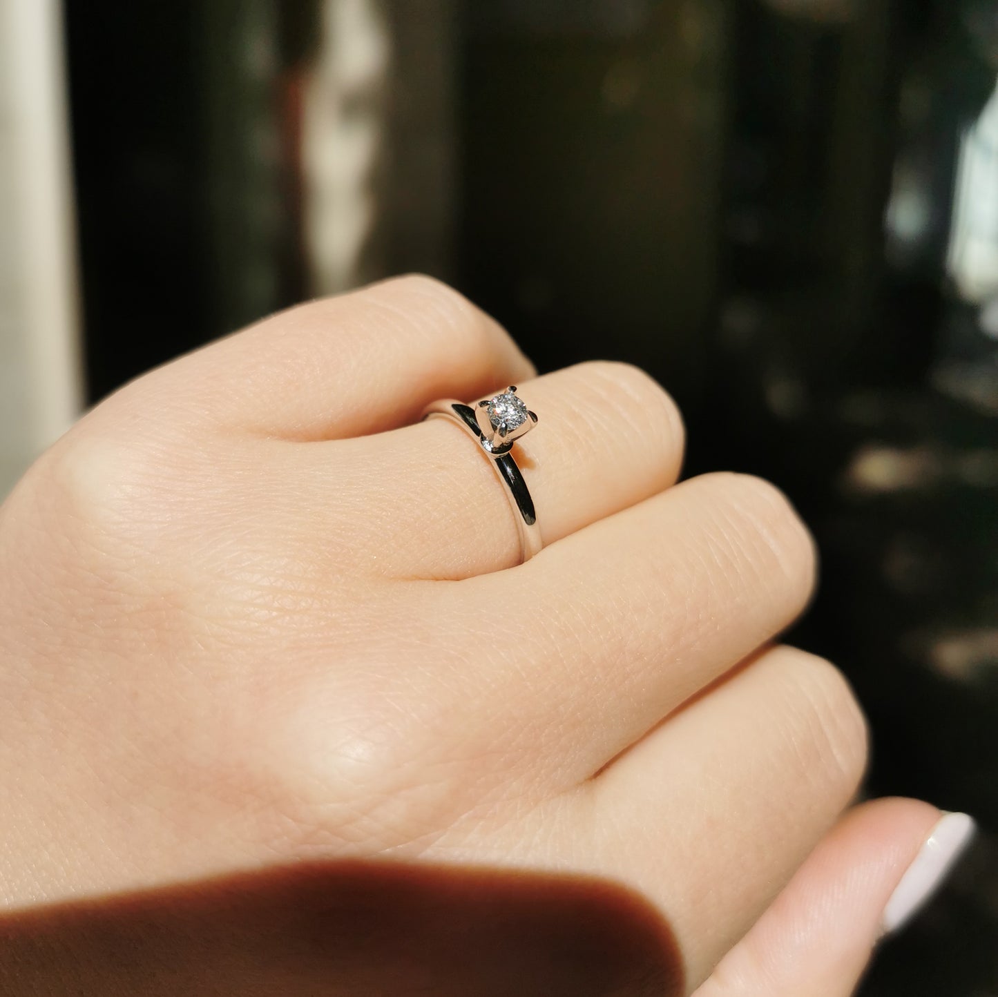 Класически годежен пръстен с диамант 0.20 карата