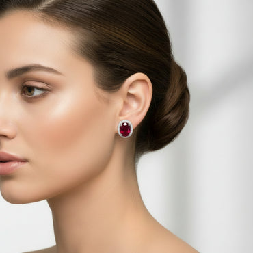 Обеци с диаманти и Рубини 1.86 карата