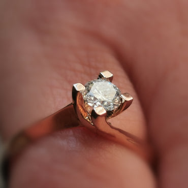 Пръстен розово злато с диамант 0.35ct.