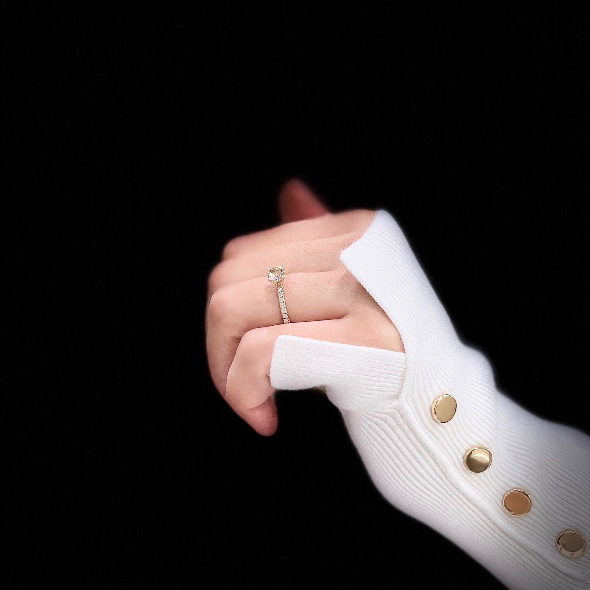 Пръстен с диаманти и морганит 0.73 карата