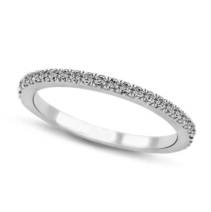 Диамантена халка бяло злато 0.22 карата