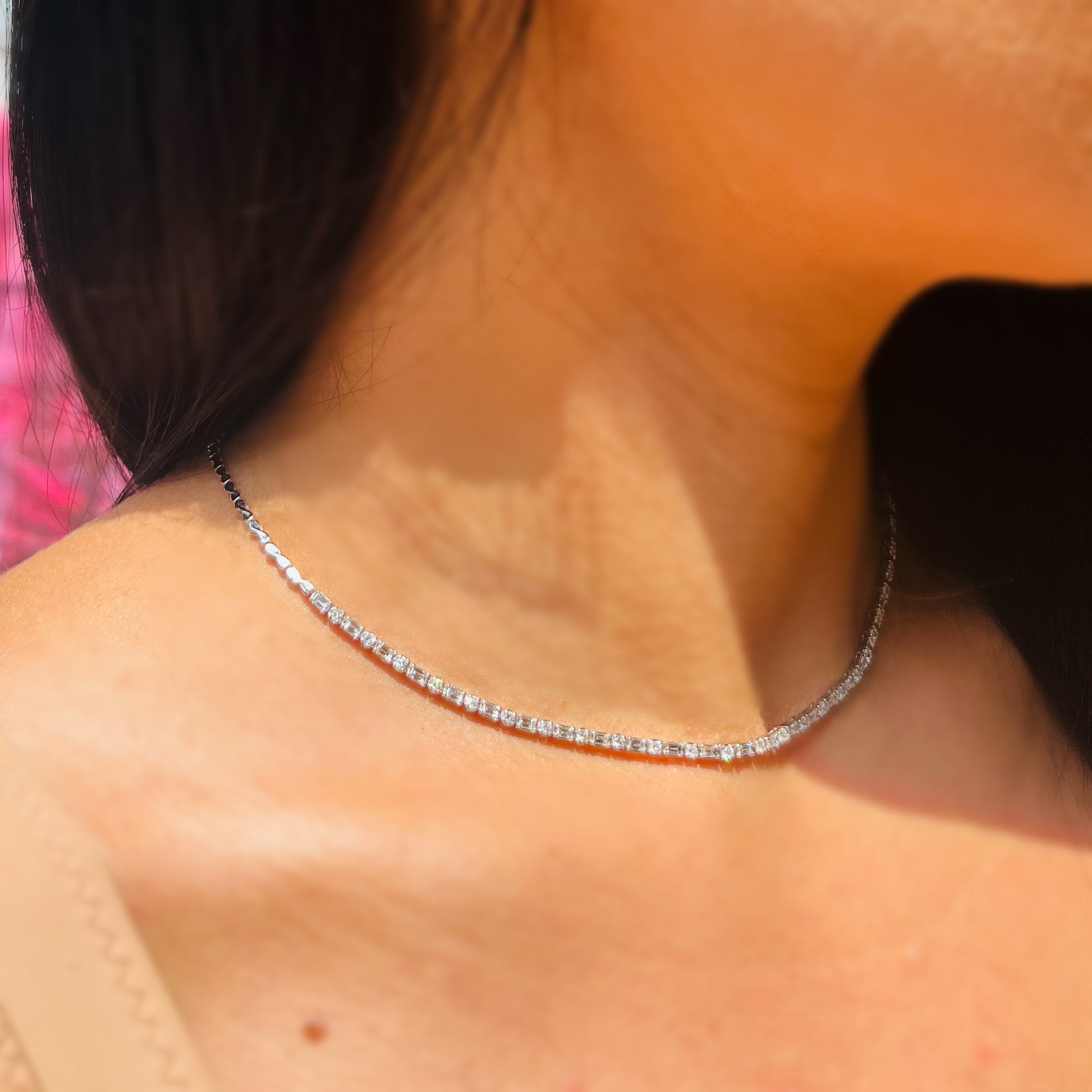 carats White gold Diamond necklace – Shemay Diamond