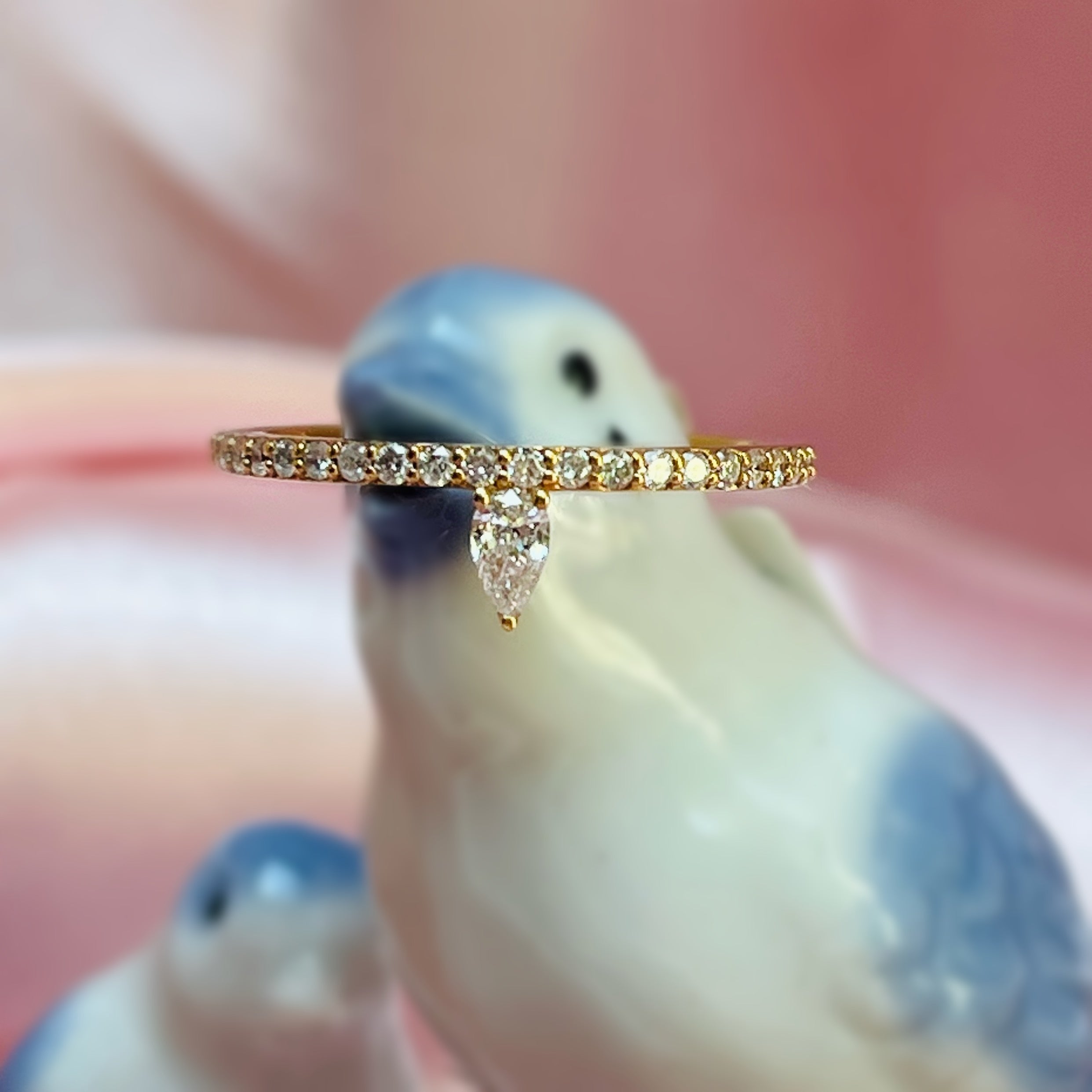 Пръстен от розово злато с диаманти 0.31 карата