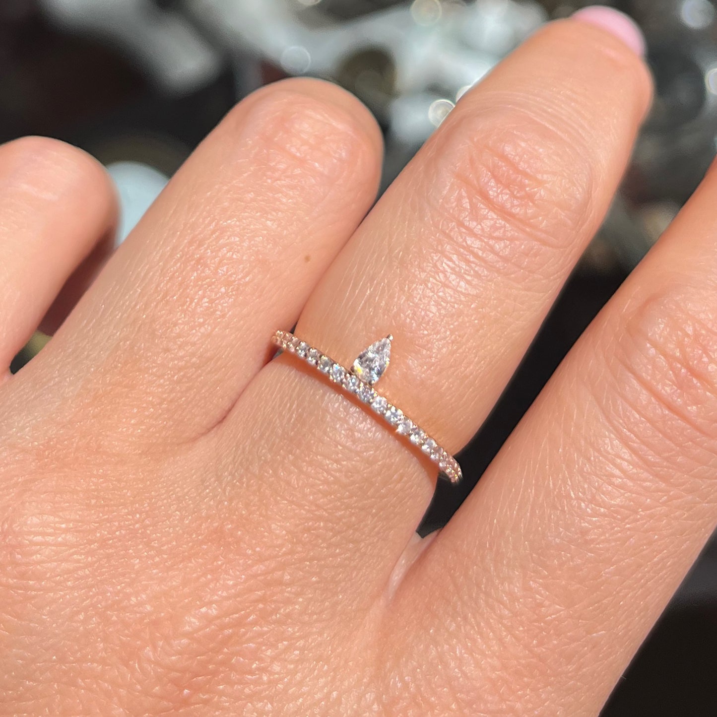 Пръстен от розово злато с диаманти 0.31 карата