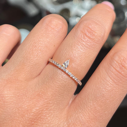 Пръстен от розово злато с диаманти 0.31 карата