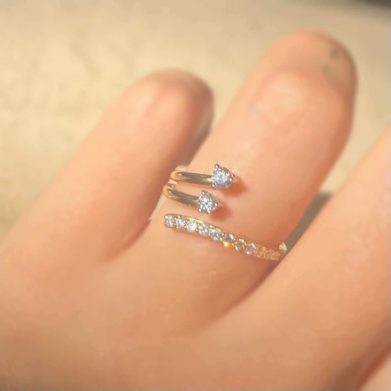 Пръстен от жълто злато с диаманти 0.37 карата