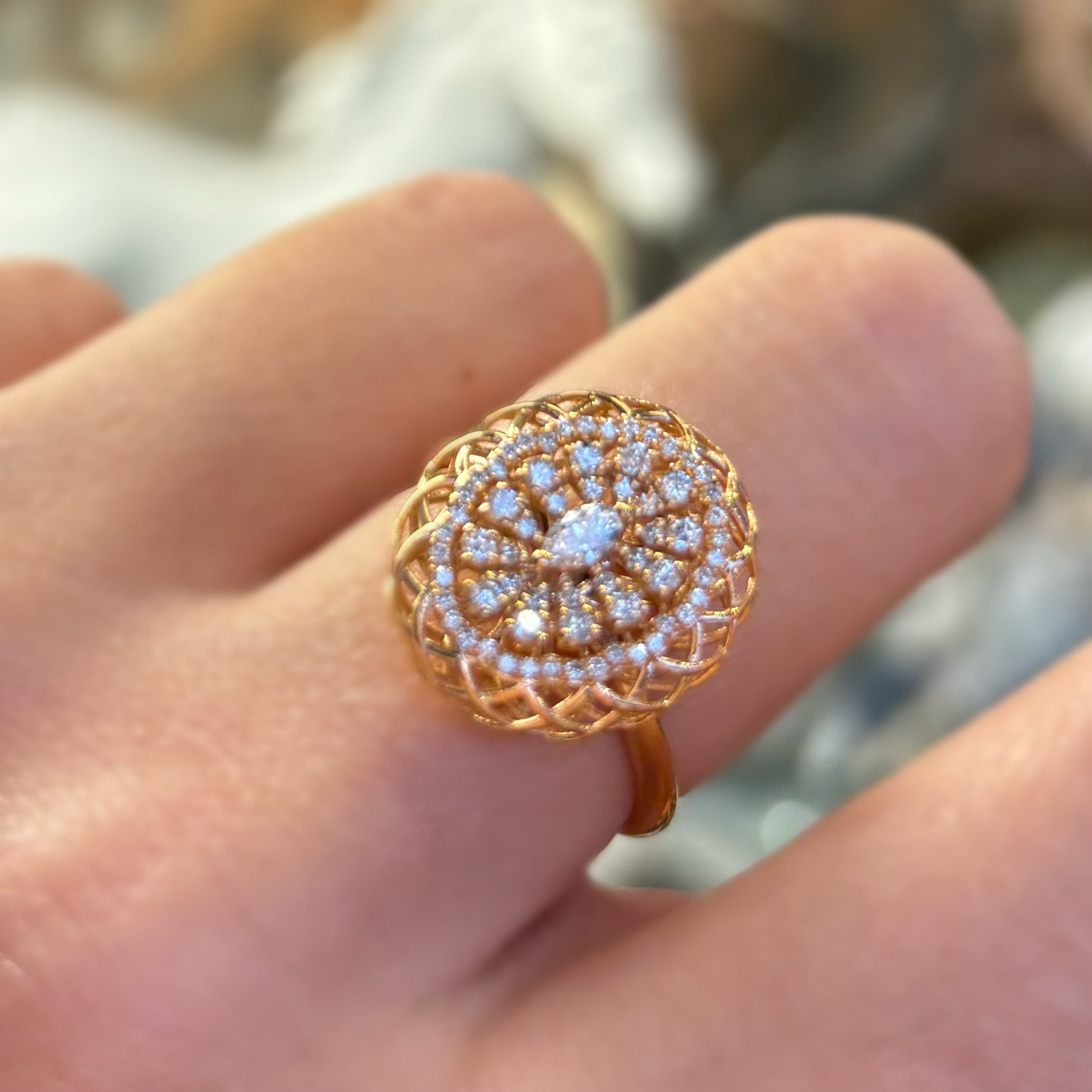 Диамантен пръстен от розово злато 0.43 карата