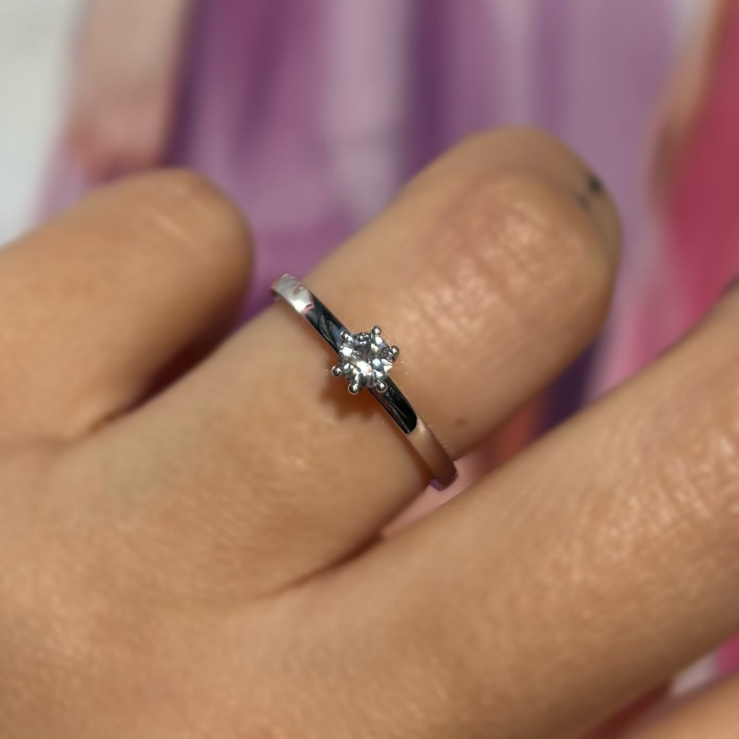 Пръстен от бяло злато с диамант 0.21 карата