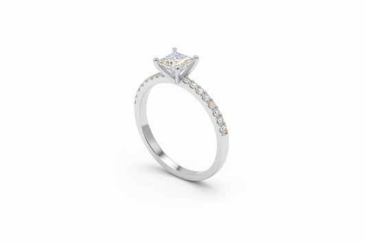 Пръстен с диаманти  GIA сертификат 0.65 карата