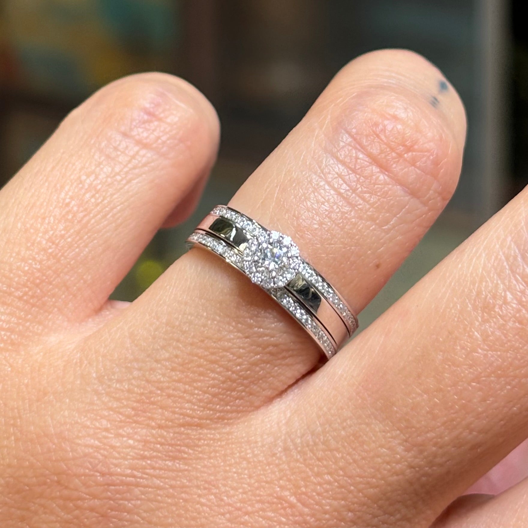 Пръстен от бяло злато с диаманти 0.46 карата