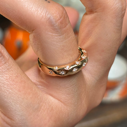 Пръстен розово злато с диаманти 0.21 карата