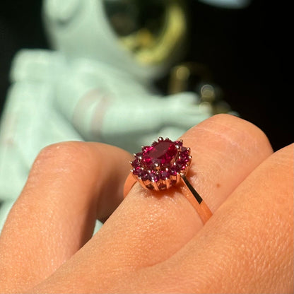 Дамски пръстен от розово злато с рубини 1.56 карата