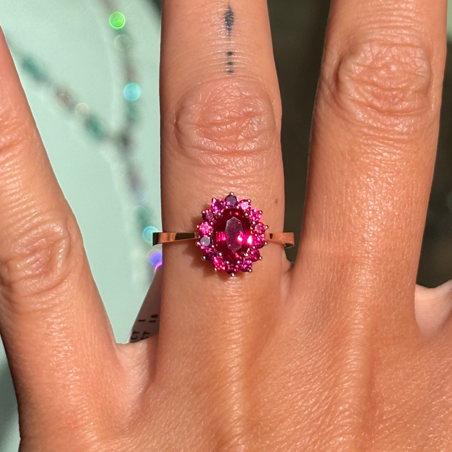 Дамски пръстен от розово злато с рубини 1.56 карата