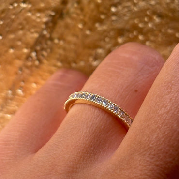 Дамска халка от жълто злато с диаманти 0.31 карата