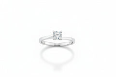 Годежен пръстен от бяло злато с диамант 0.31 карата
