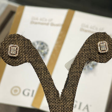 Обеци от розово злато с диаманти 0.30ct