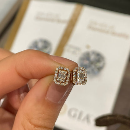 Обеци от розово злато с диаманти 0.30ct