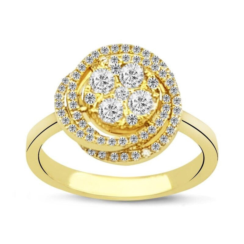 Пръстен жълто злато с Диаманти 0.29 карата