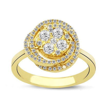 Пръстен жълто злато с Диаманти 0.29 карата