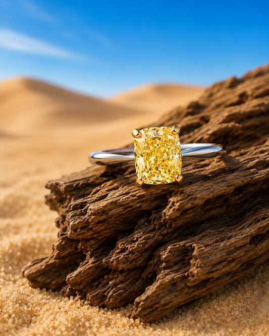 Пръстен с жълт диамант Fancy Yellow 1.00 карат