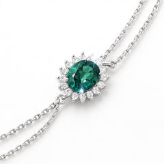 Дамска гривна със смарагд и диаманти 1.10 карата