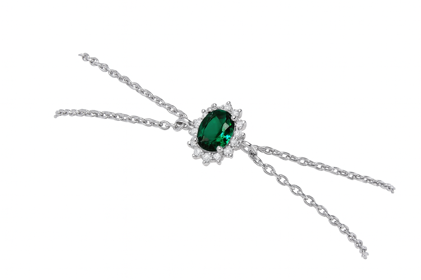 Diamond bracelet with emerald 0.32 carats