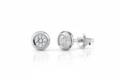 Обеци с диаманти в обков