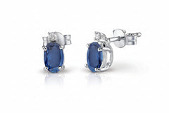 Обеци със сапфири и диаманти