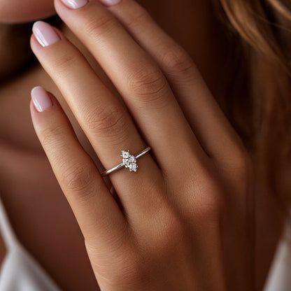 White gold ring with diamonds 0.06 carats