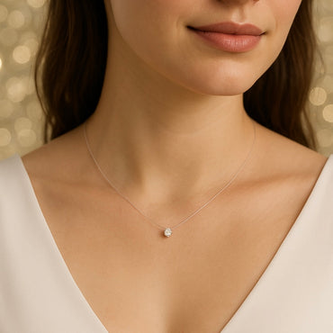 Дамско колие с диамант на корда 0.24 карата