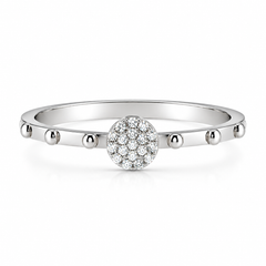 Дамски златен пръстен с диаманти 0.10 ct от бяло злато