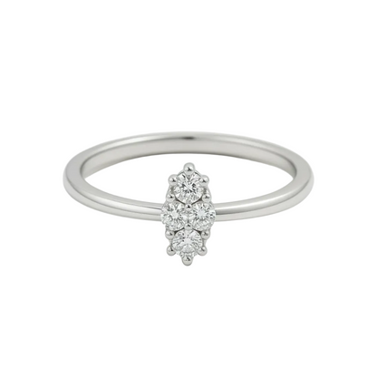 White gold ring with diamonds 0.06 carats
