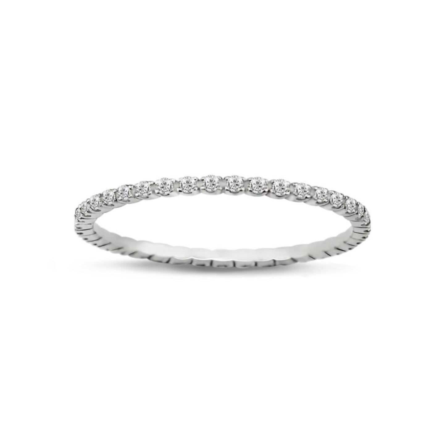 Дамска халка от бяло злато с диаманти 0.20 карата