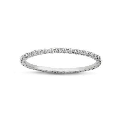 Дамска халка от бяло злато с диаманти 0.20 карата