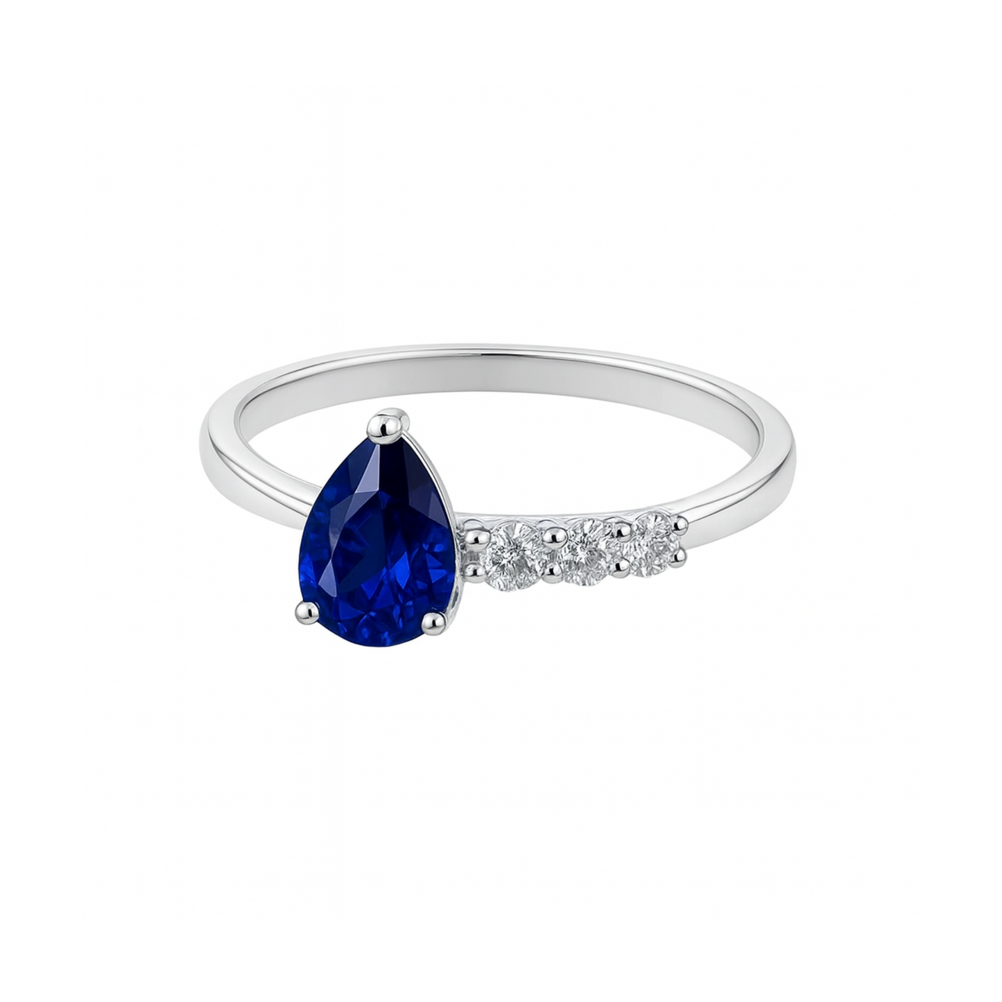 0.26  carats White gold Sapphire and diamond ring