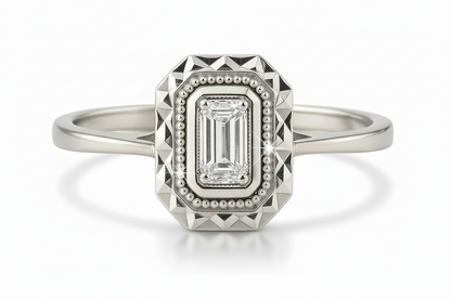 Пръстен от бяло злато с диаманти 0.04 карата