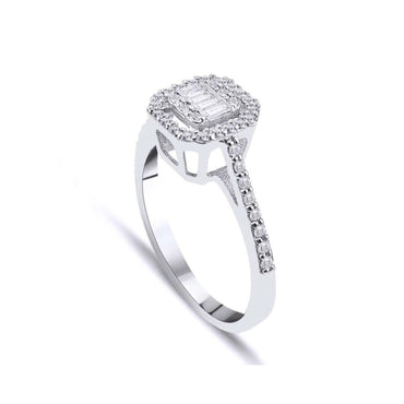 Пръстен от бяло злато с диаманти 0.36 карата