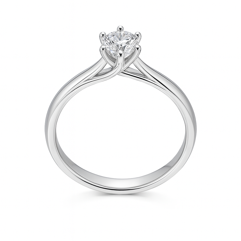 Годежен пръстен бяло злато с диамант 0.08 карата