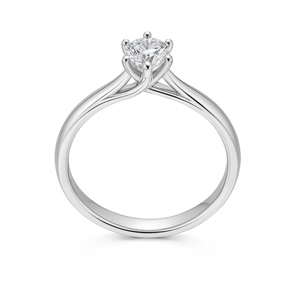 Годежен пръстен бяло злато с диамант 0.08 карата