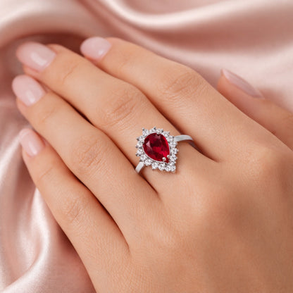 Дамски пръстен с диаманти и рубин 1.49 карата