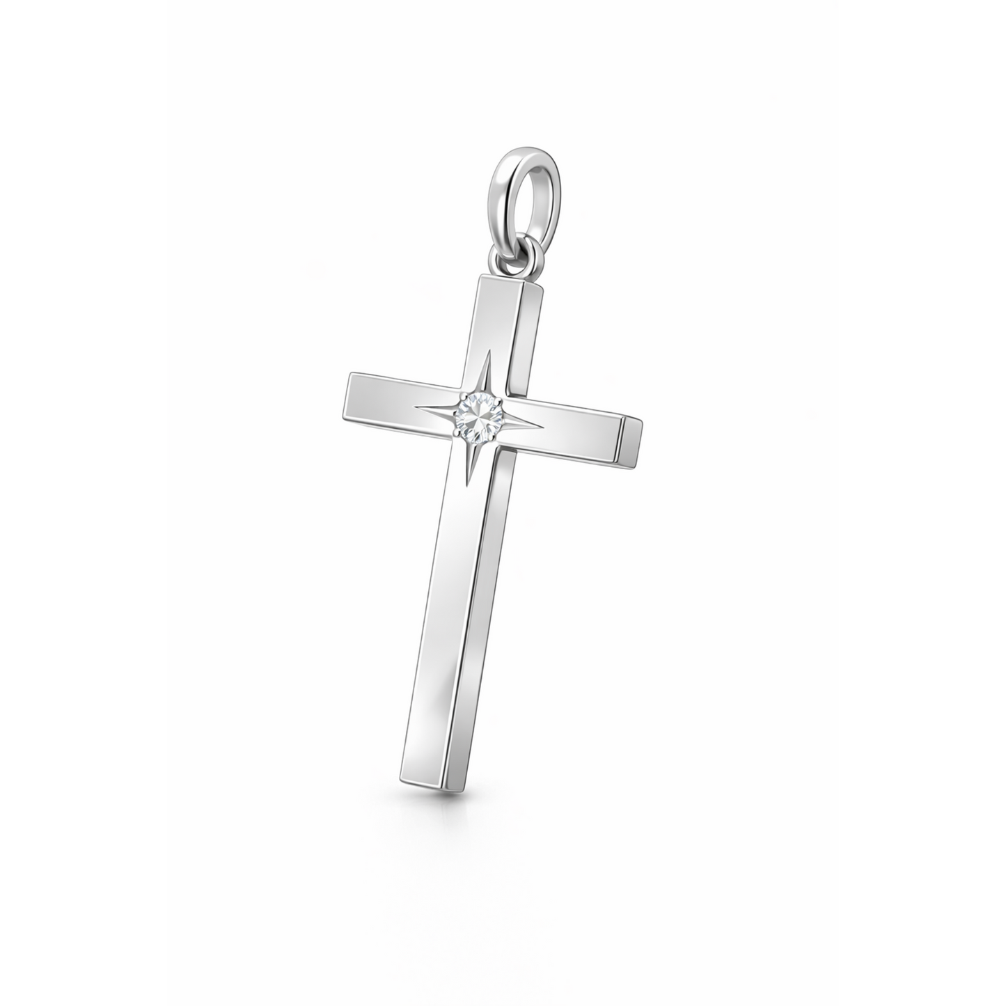 White gold cross with 0.25 carat diamond