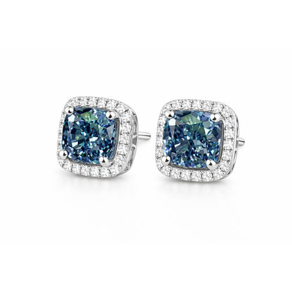 White gold earrings with diamonds and sapphires 9.84 carats Limited edition Bahrain Diamond Exhibition