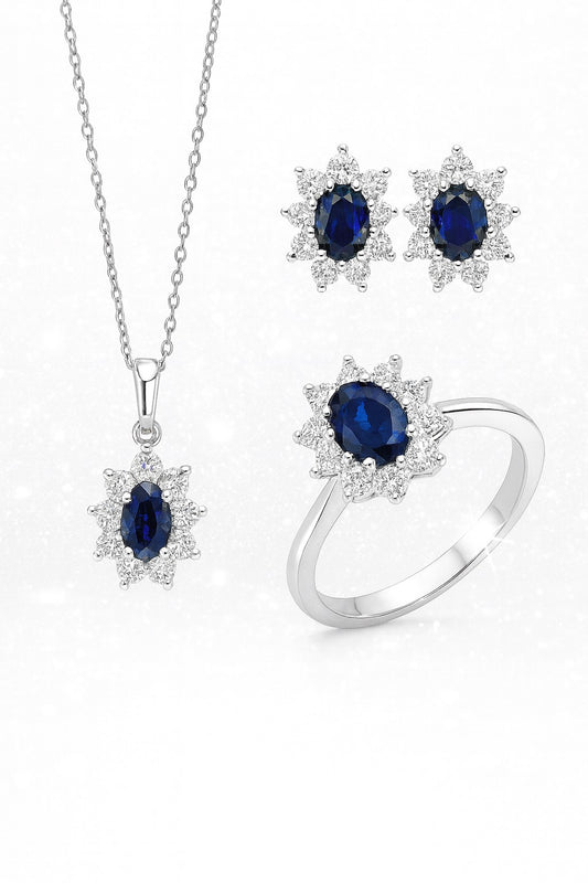 Pendant with diamonds and sapphire 0.67 carats