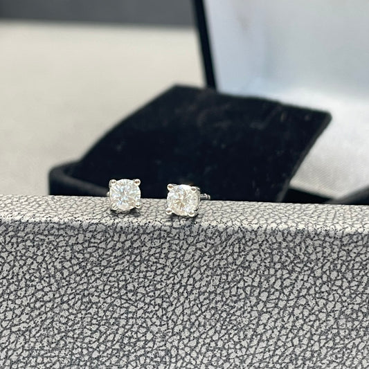 Classic white gold screw earrings with diamonds 0.48 carats