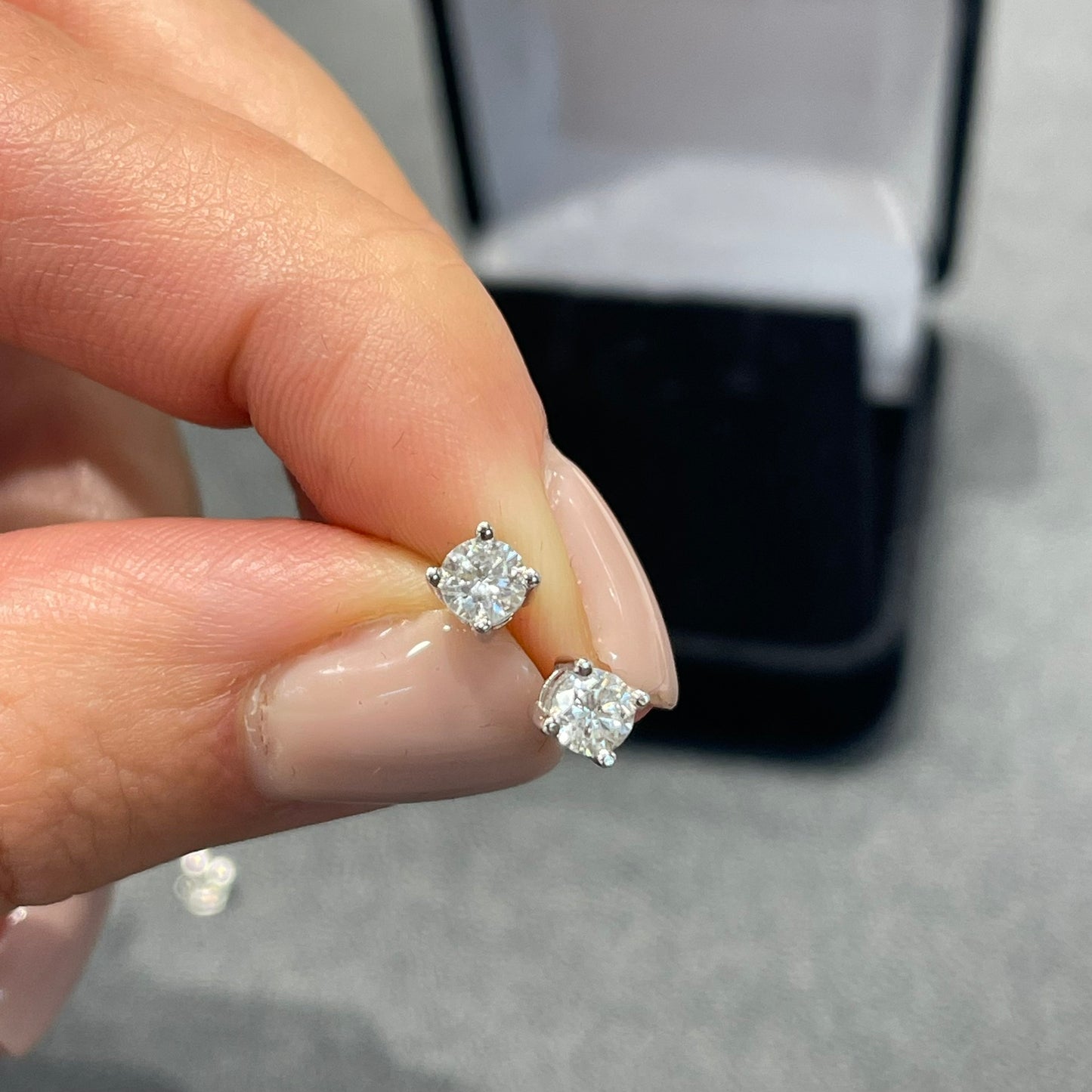 Classic white gold screw earrings with diamonds 0.48 carats